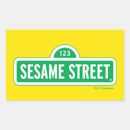 Sesame Street  Green Logo Rectangular Sticker