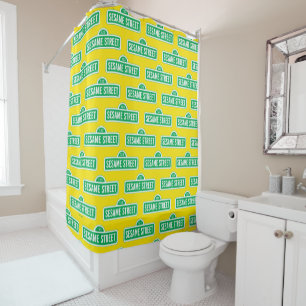 Sesame Street Green Logo Shower Curtain