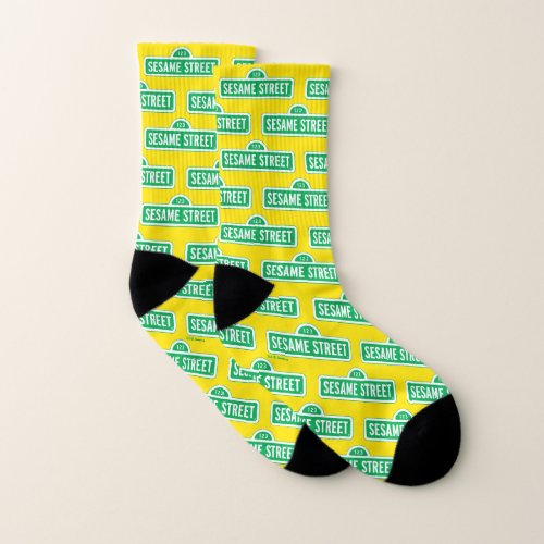 Sesame Street  Green Logo Socks