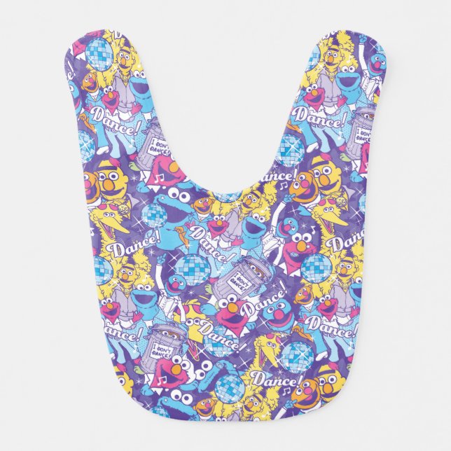 Sesame Street | Groovy Dance Pattern Baby Bib (Front)
