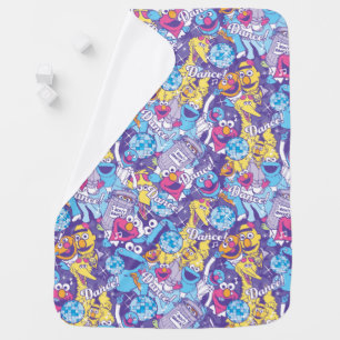 Sesame Street Groovy Dance Pattern Baby Blanket
