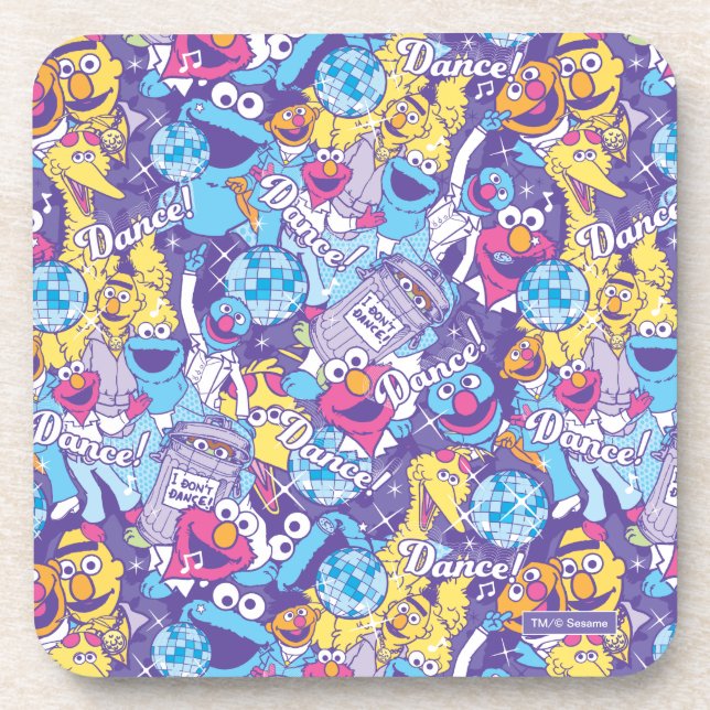 Sesame Street | Groovy Dance Pattern Beverage Coaster (Front)