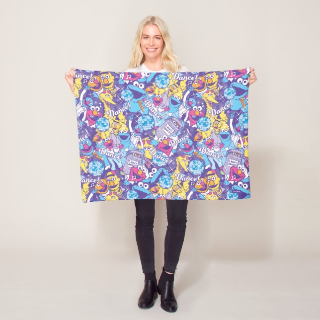 Sesame Street | Groovy Dance Pattern Fleece Blanket (In Situ)