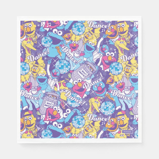 Sesame Street | Groovy Dance Pattern Napkins (Front)