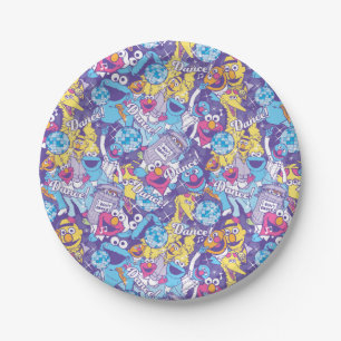 Sesame Street Groovy Dance Pattern Paper Plates