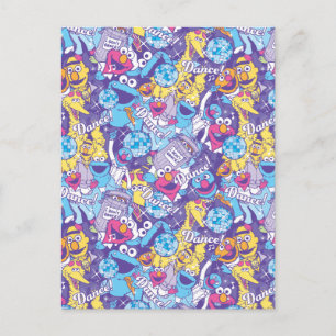 Sesame Street Groovy Dance Pattern Postcard
