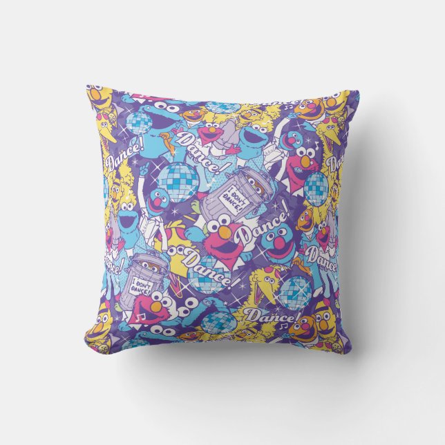 Sesame Street | Groovy Dance Pattern Throw Pillow (Front)