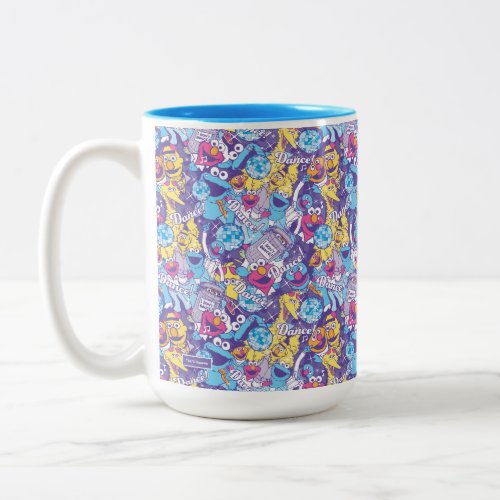 Sesame Street  Groovy Dance Pattern Two_Tone Coffee Mug