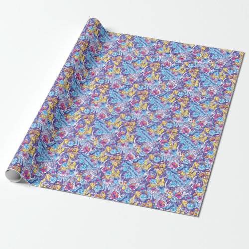Sesame Street  Groovy Dance Pattern Wrapping Paper