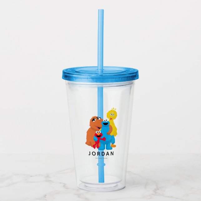 Sesame Street | Group Hug | Add Your Name Acrylic Tumbler (Front)
