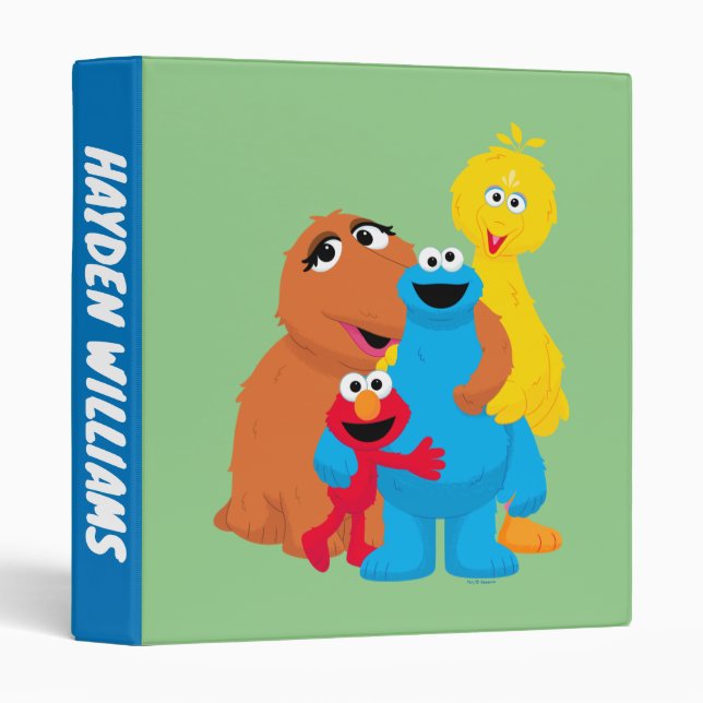 Sesame Street | Group Hug | Add Your Text 3 Ring Binder (Front/Spine)