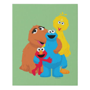 Sesame Street Group Hug Faux Canvas Print