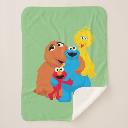 Sesame Street  Group Hug Sherpa Blanket