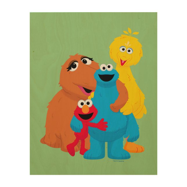 Sesame Street | Group Hug Wood Wall Art (Front)