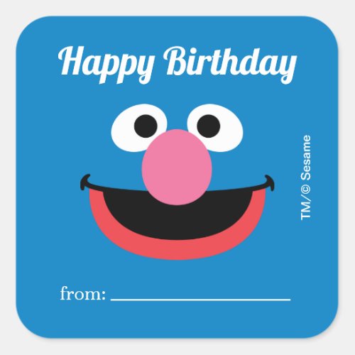 Sesame Street Grover  A Gift From _ Birthday  Square Sticker