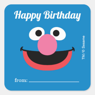 Sesame Street Grover   A Gift From - Birthday  Square Sticker