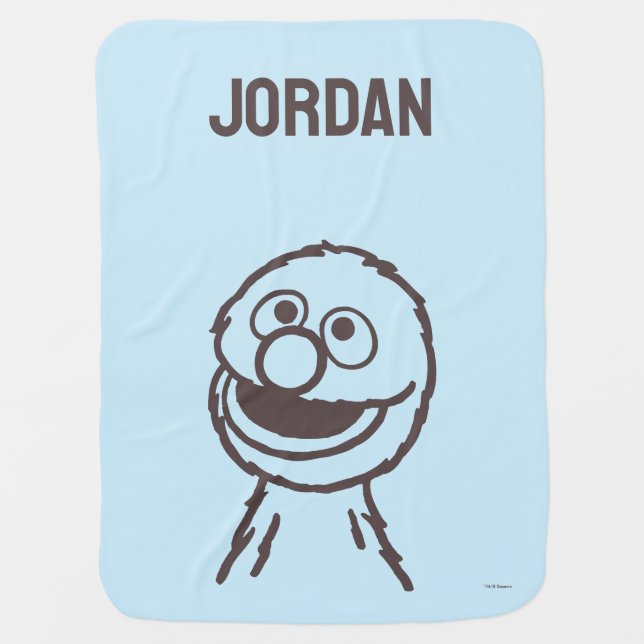 Sesame Street | Grover | Add Your Name Baby Blanket (Front)