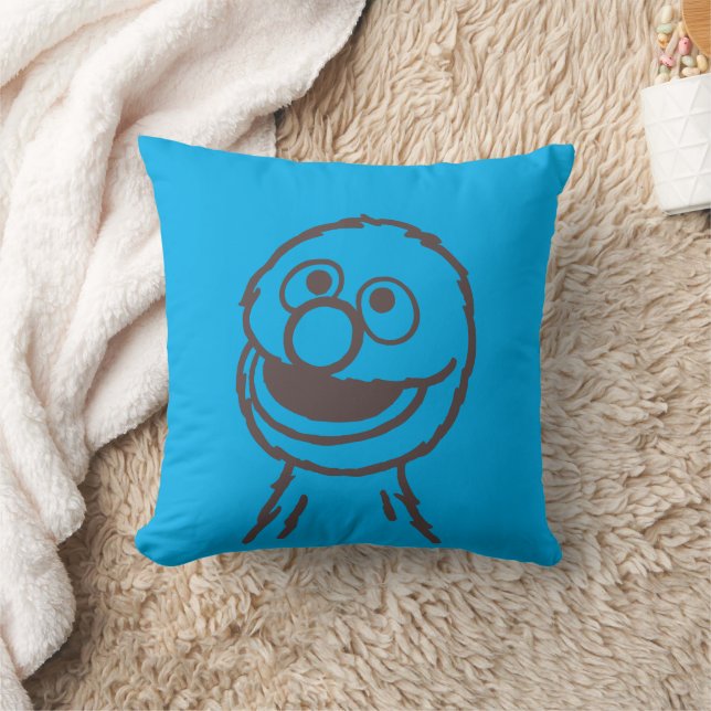 Sesame Street | Grover Bright Throw Pillow (Blanket)