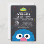 Sesame Street | Grover Chalkboard Birthday Invitation (Front)