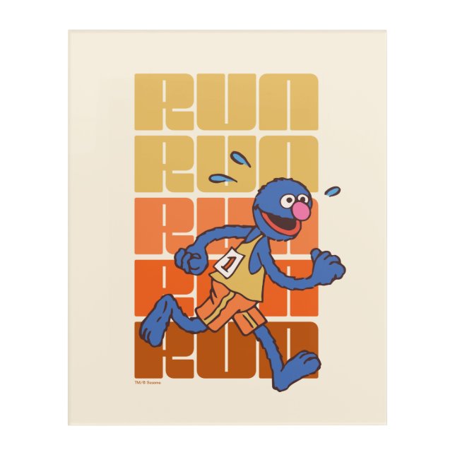 Sesame Street | Grover Runs Acrylic Print (Front)
