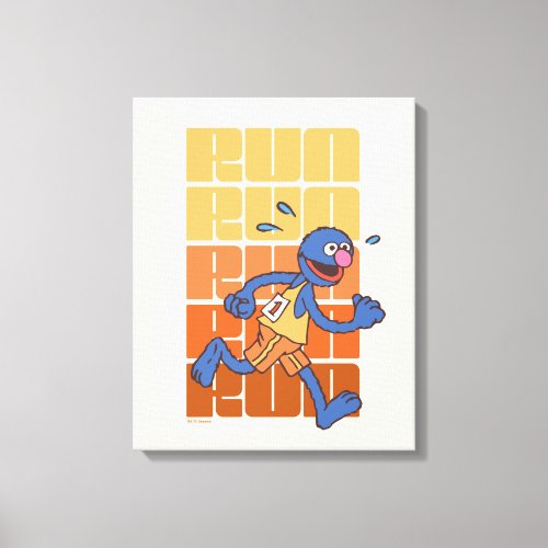 Sesame Street  Grover Runs Canvas Print
