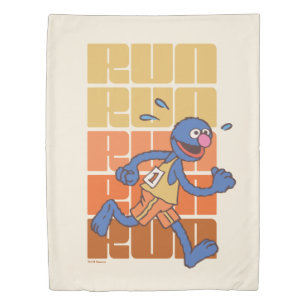 Sesame Street Grover Runs Duvet Cover