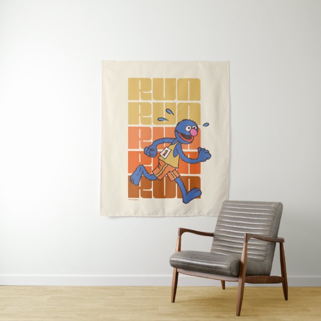 Sesame Street | Grover Runs Tapestry (In Situ)