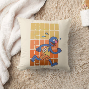 Sesame Street   Grover Runs Throw Pillow