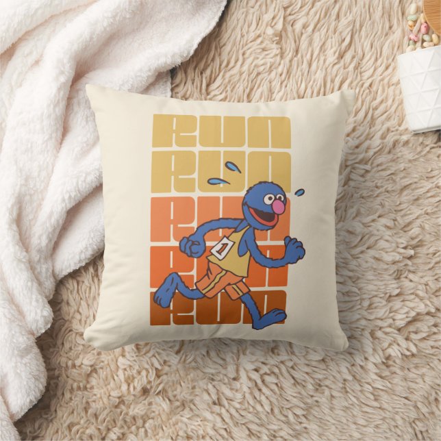 Sesame Street | Grover Runs Throw Pillow (Blanket)