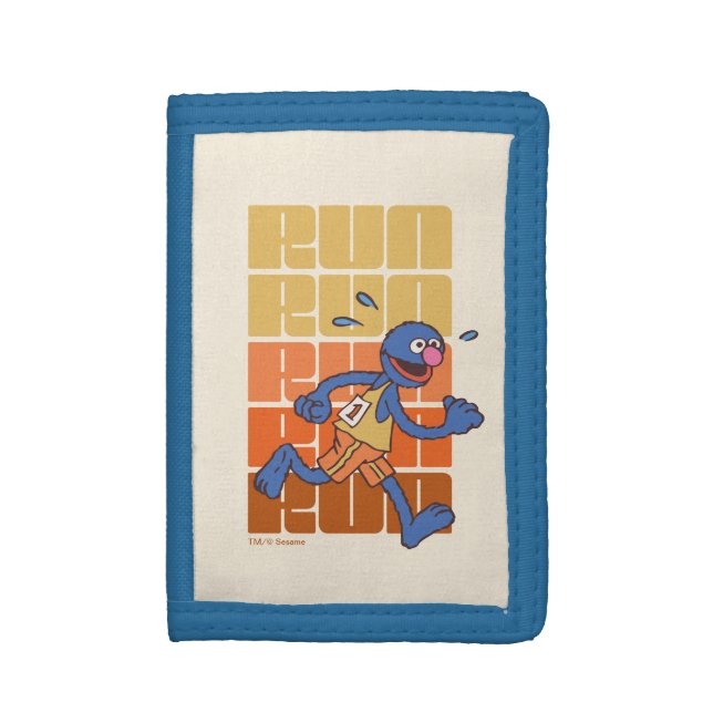 Sesame Street | Grover Runs Trifold Wallet (Front Vertical)