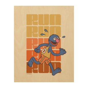 Sesame Street   Grover Runs Wood Wall Art