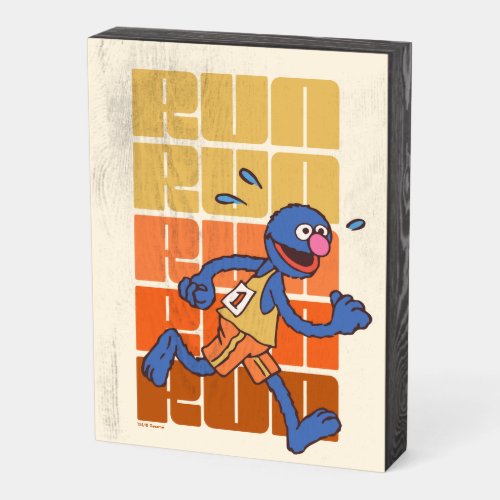 Sesame Street  Grover Runs Wooden Box Sign