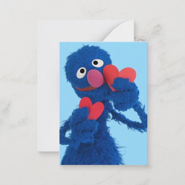 Sesame Street | Grover Valentine Hearts Note Card (Front)
