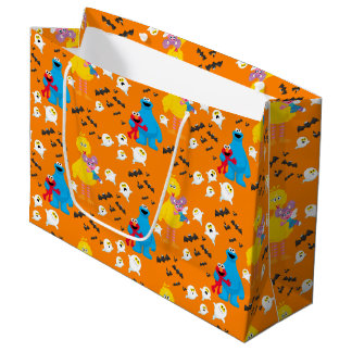 Sesame Street Halloween Bats & Ghosts Pattern Large Gift Bag