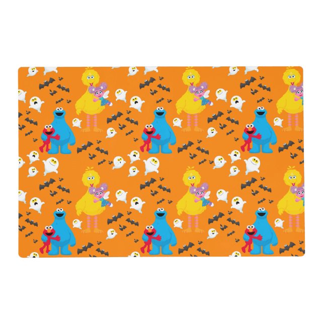 Sesame Street Halloween Bats & Ghosts Pattern Placemat (Front)