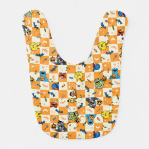 Sesame Street Halloween Checkered Pattern Baby Bib