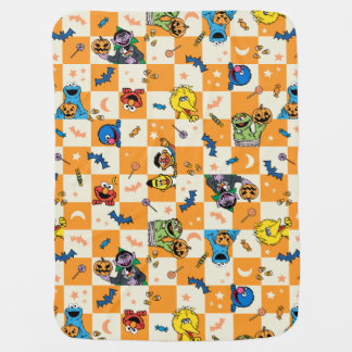Sesame Street Halloween Checkered Pattern Baby Blanket