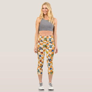 Sesame Street Halloween Checkered Pattern Capri Leggings