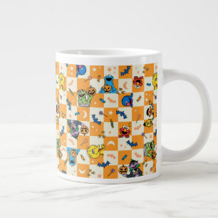 Sesame Street Halloween Checkered Pattern Giant Coffee Mug
