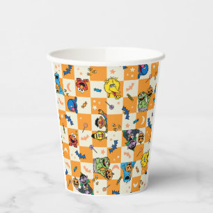 Sesame Street Halloween Checkered Pattern Paper Cups
