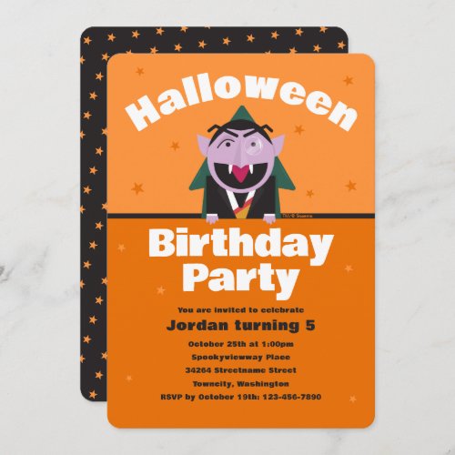 Sesame Street Halloween Kids Birthday Invitation