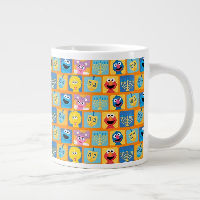 Sesame Street Hanukkah Pattern Giant Coffee Mug (Right)