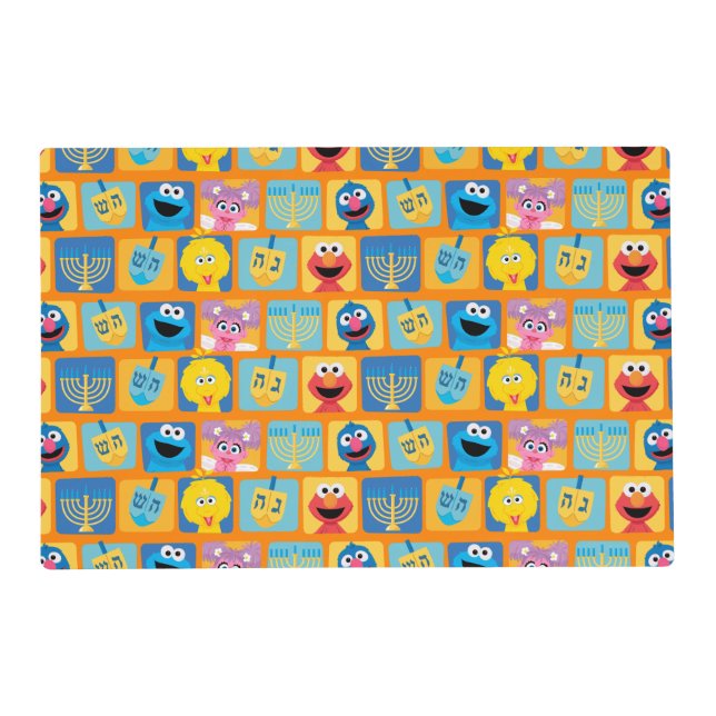 Sesame Street Hanukkah Pattern Placemat (Front)