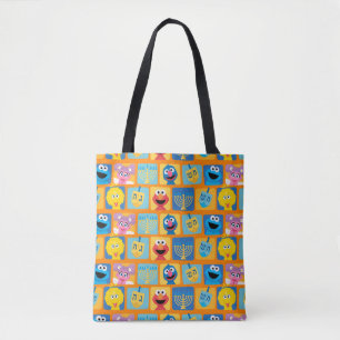 Sesame Street Hanukkah Pattern Tote Bag
