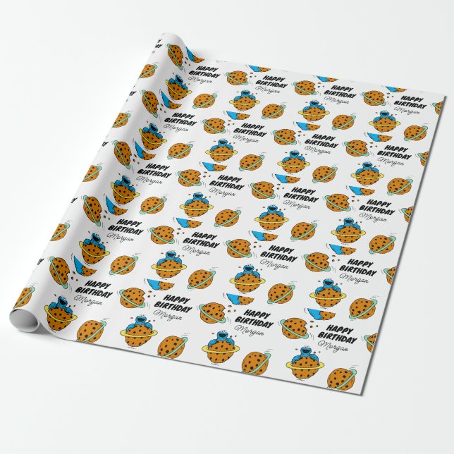 Sesame Street | Happy Birthday | Add Your Name Wrapping Paper (Unrolled)
