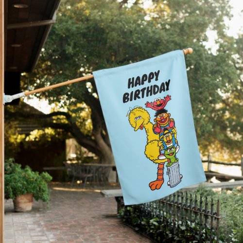 Sesame Street  Happy Birthday Pals House Flag