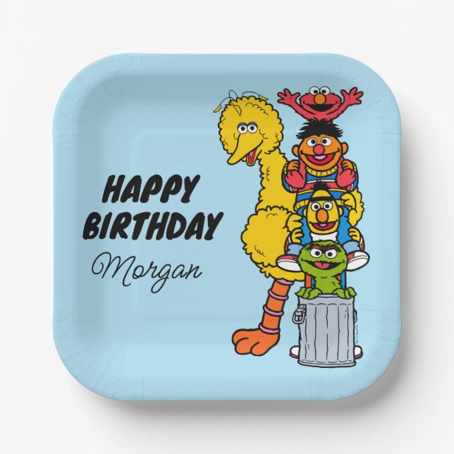 Sesame Street | Happy Birthday Pals Paper Plates (Front)