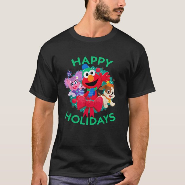 Sesame Street Happy Holidays Christmas Wreath With T-Shirt (Front)