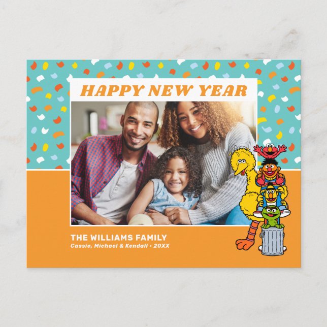 Sesame Street | Happy New Year Holiday Postcard (Front)