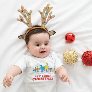 Sesame Street   Ice Skating Friends 1st Christmas Baby Bodysuit